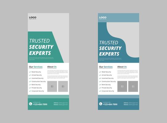 Trusted Security Service Roll Up Banner Design. Reliable Home Security Service Banner template. Cover, Roll Up Banner, Poster, Print-ready