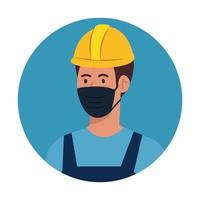 male constructer with mask vector design