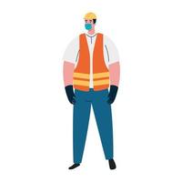 male constructer with mask vector design