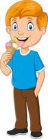 niño de dibujos animados comiendo helado