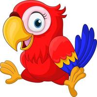 Cartoon funny baby macaw on white background vector