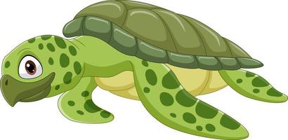 Cartoon sea turtle isolated on white background vector