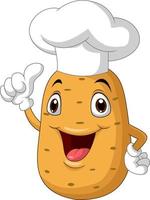 Potato chef cartoon giving thumb up vector