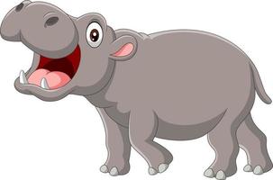 hipopótamo de dibujos animados con la boca abierta vector