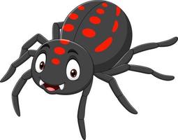 Cartoon funny spider on white background vector