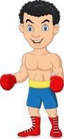 Cartoon boxer on white background vector