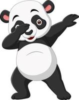 linda caricatura de panda en pose dabbing