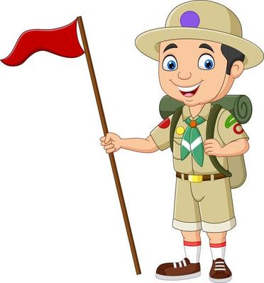 boy scout flag clipart outline