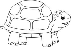 Turtle Coloring Page Isolated for Kids vector