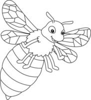 abeja para colorear página aislada para niños vector