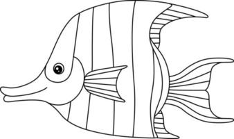Angelfish Coloring Page Isolated for Kids vector