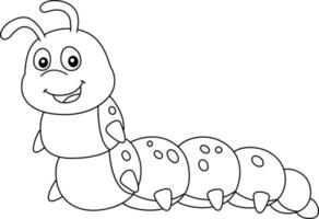 Caterpillar Coloring Page Isolated for Kids