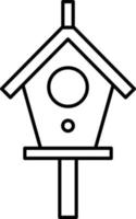 Bird House Outline Icon Vector