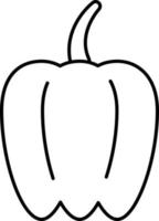 Bell Pepper Outline Icon Fruit Vector
