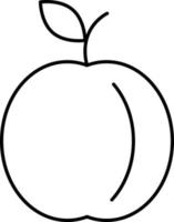 Nectarine Outline Icon Fruit Vector