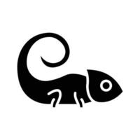 Chameleon Glyph Icon Animal Vector