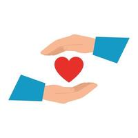 hands with love symbol, hand holding heart shape vector