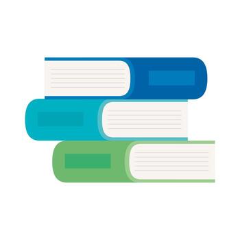 pile of books, on white background, stack of books, concept of learning vector