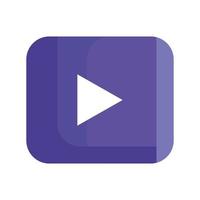 square button with play sign on white background vector