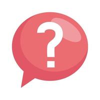 chat message in speech bubble with question sign on white background vector