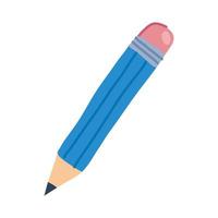 pencil with eraser on white background vector