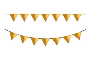 carnival golden garlands, festive celebration, isolated icon vector