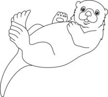 Sea Otter Coloring Page Isolated for Kids vector