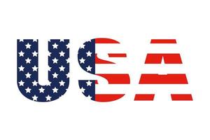 usa flag in text, american flag in letters, national emblem patriotic vector