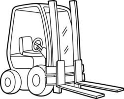 Forklift Coloring Page Isolated for Kids vector