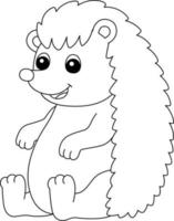 Hedgehog Coloring Page Isolated for Kids vector