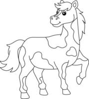 página para colorear de caballos aislada para niños vector