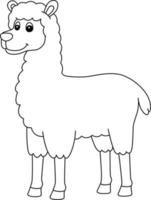 Llama Coloring Page Isolated for Kids vector