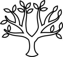vector de icono de contorno de planta de árbol