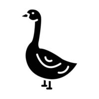 Goose Glyph Icon Animal Vector