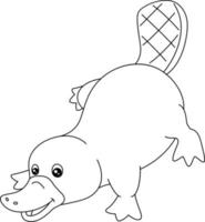 Platypus Coloring Page Isolated for Kids vector