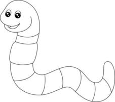 Worm Coloring Page Isolated for Kids vector