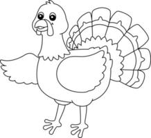 Turkey Coloring Page Isolated for Kids vector