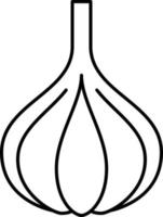 Garlic Outline Icon Vegetable Vector