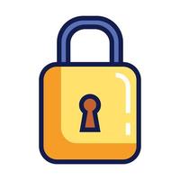 locker icon, padlock symbol, safety and security protection on white background vector