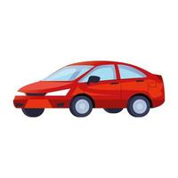 red sedan car vehicle transport icon vector