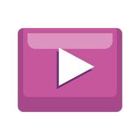 square button with play sign on white background vector