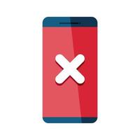 smartphone with error symbol , data protection or digital online security concept vector