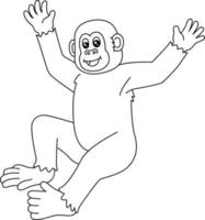 Chimpanzee Coloring Page Isolated for Kids vector