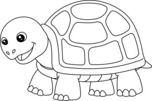Turtle Coloring Page Isolated for Kids vector
