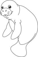 Manatee Coloring Page Isolated for Kids vector