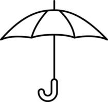 Umbrella Spring Outline Icon Vector