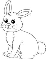 Rabbit Coloring Page Isolated for Kids vector