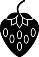 vector de fruta de icono de glifo de fresa