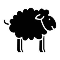 icono de glifo de oveja vector animal