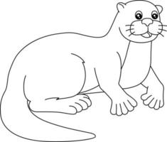 River Otter Coloring Page Isolated for Kids vector